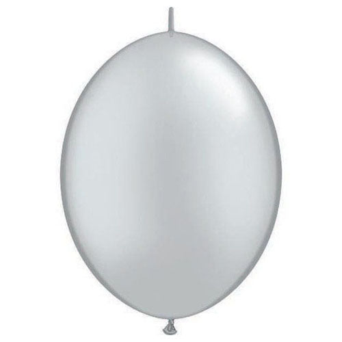 Qualatex 6 inch QUICKLINK - SILVER Latex Balloons 90266-Q