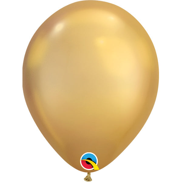 Qualatex 7 inch CHROME - GOLD Latex Balloons 85111-Q