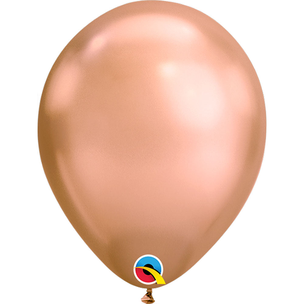 Qualatex 7 inch CHROME - ROSE GOLD Latex Balloons 12936-Q