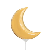 Qualatex 9 inch CRESCENT MOON - METALLIC GOLD (AIR-FILL ONLY) Foil Balloon 42122-Q-U