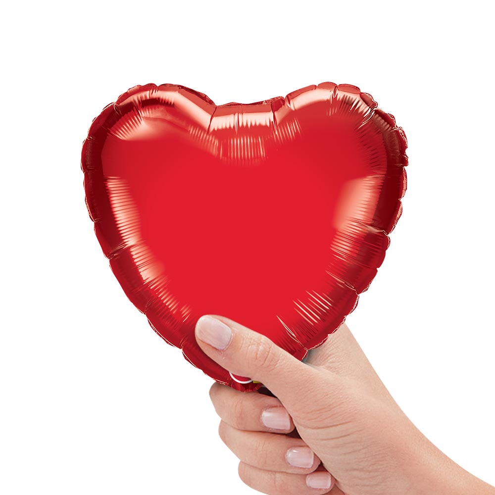 Qualatex 9 inch HEART - RUBY RED (AIR-FILL ONLY) Foil Balloon 23355-Q-U