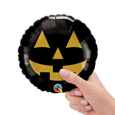 Qualatex 9 inch MINI JACK FACE BLACK & GOLD (AIR-FILL ONLY) Foil Balloon 89741-Q-U