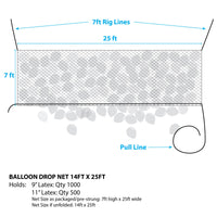 Silver Rainbow BALLOON DROP NET- 14FT X 25FT Balloon Drops BNP25-SR