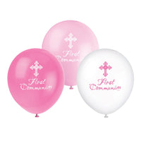 Unique 12 inch PINK COMMUNION BALLOONS (8 PK) Latex Balloons 43791-UN