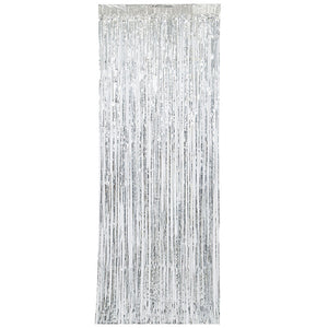 Unique 3FT X 8FT SILVER FRINGE CURTAIN Fringe Curtains 61928-UN