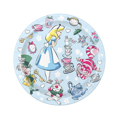 Unique 7 inch ALICE IN WONDERLAND ROUND DESSERT PLATES (8 PK) Plates 77284-UN