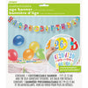 Unique 7ft HAPPY BIRTHDAY JOINTED BANNER WITH STICKERS Party Decor 61680-UN