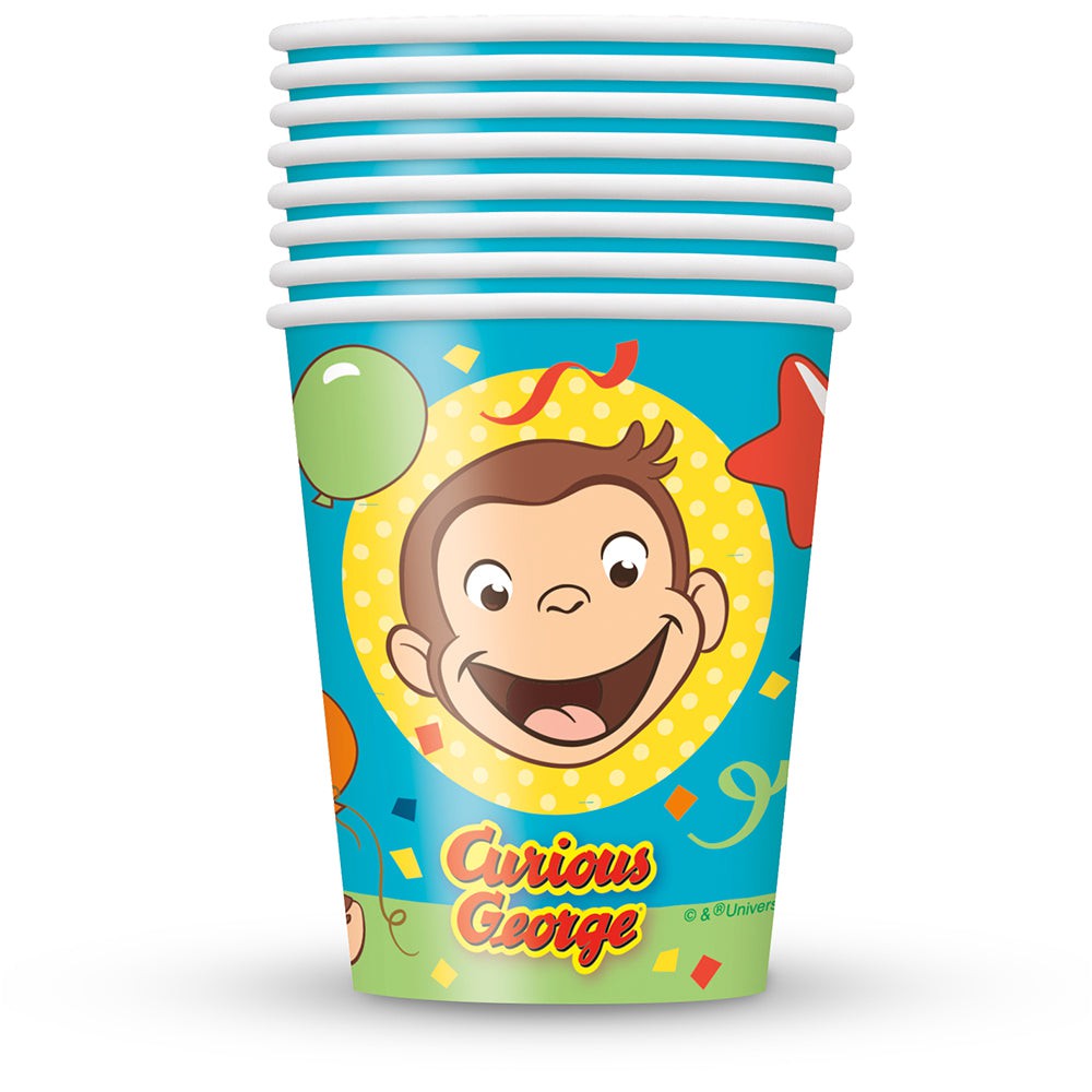 Unique 9 oz. CURIOUS GEORGE PAPER CUPS (8 PK) Cups 59266-UN