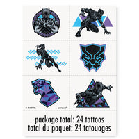 Unique BLACK PANTHER TATTOO SHEET (24 PK) Party Decoration 29699-UN