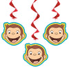 Unique CURIOUS GEORGE HANGING SWIRLS (3 PK) Party Decor 59269-UN