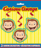 Unique CURIOUS GEORGE HANGING SWIRLS (3 PK) Party Decor 59269-UN