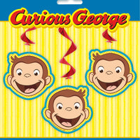 Unique CURIOUS GEORGE HANGING SWIRLS (3 PK) Party Decor 59269-UN