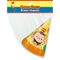 Unique CURIOUS GEORGE PARTY HATS (8 PK) Party Hats 59271-UN