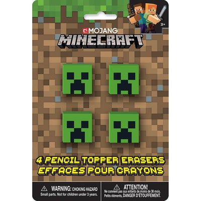 Unique MINECRAFT PENCIL TOPS (4 PK) Novelties 79423-UN