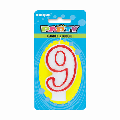 Unique NUMBER 9 DELUXE SHAPE BIRTHDAY CANDLE Candles 360-9-UN