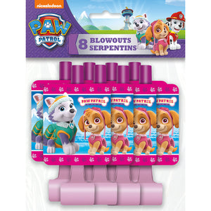 Unique PAW PATROL GIRL BLOWOUTS (8 PK) Novelties 49122-UN