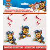 Unique PAW PATROL HANGING SWIRLS (3 PK) Party Decor 77430-UN