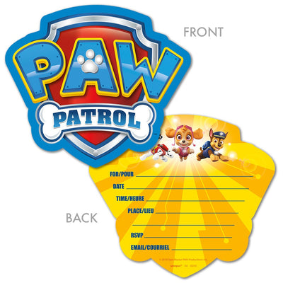 Unique PAW PATROL LARGE INVITATIONS (8 PK) Invitations 77434-UN