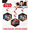 Unique STAR WARS EPISODE VIII HANGING SWIRLS (3 PK) Party Decor 59429-UN